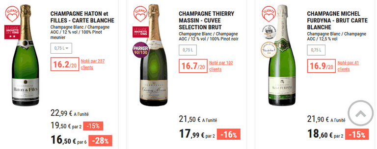 Réduction champagne