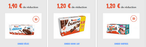 Bons réduction Kinder 