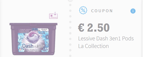 Bon de réduction lessive Dash lénor